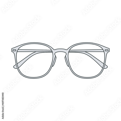 Classic eyeglasses with clear lenses – stock vector flat illustration