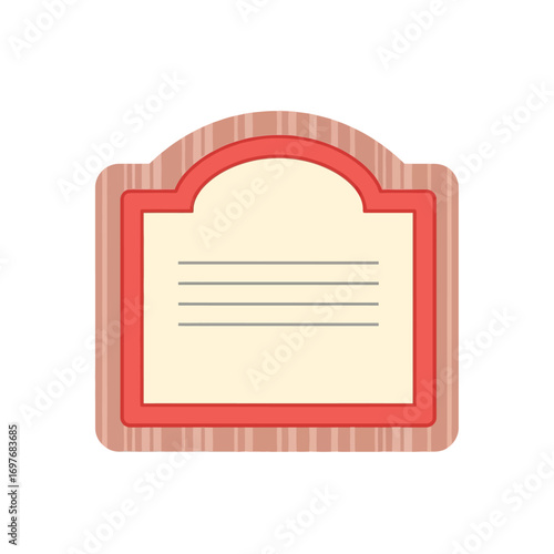 vector illustration of a blank memorial plaque with a red border for a Veterans Day dedication or award.
