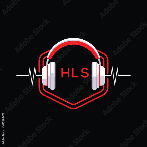 HLS  Headphone Company logo. HLS Modern Music logo design for entrepreneur and business. HLS Entertainment Branding best icon.
