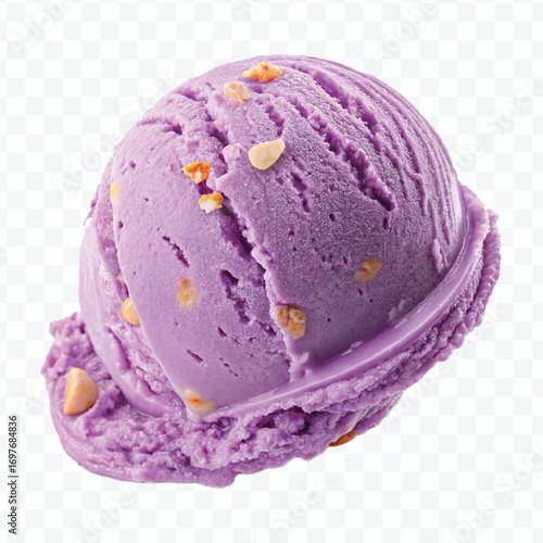 realistic delicious scoop of  vanilla ice cream in in different color style isolated on transparent background