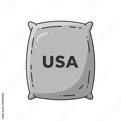 Gray mailbag with usa text design – stock vector flat illustration