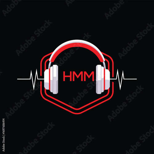 HMM  Headphone Company logo. HMM Modern Music logo design for entrepreneur and business. HMM Entertainment Branding best icon.
