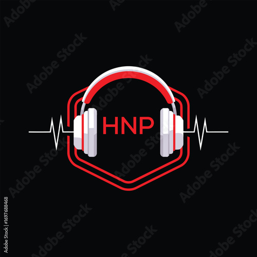 HNP  Headphone Company logo. HNP Modern Music logo design for entrepreneur and business. HNP Entertainment Branding best icon.
