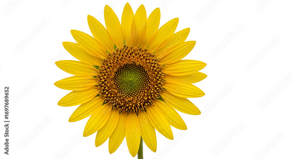 Fototapeta premium Vibrant yellow sunflower blossom isolated PNG with Transparent Background