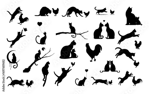 silhouettes of animals vector