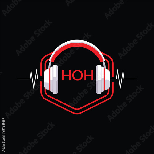 HOH  Headphone Company logo. HOH Modern Music logo design for entrepreneur and business. HOH Entertainment Branding best icon.
