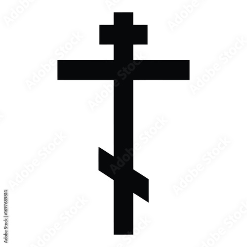 Orthodox christian cross symbol isolated on religious iconography vector