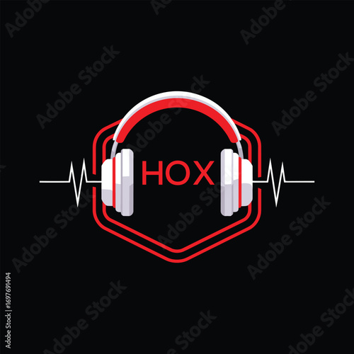 HQX  Headphone Company logo. HQX Modern Music logo design for entrepreneur and business. HQX Entertainment Branding best icon.
