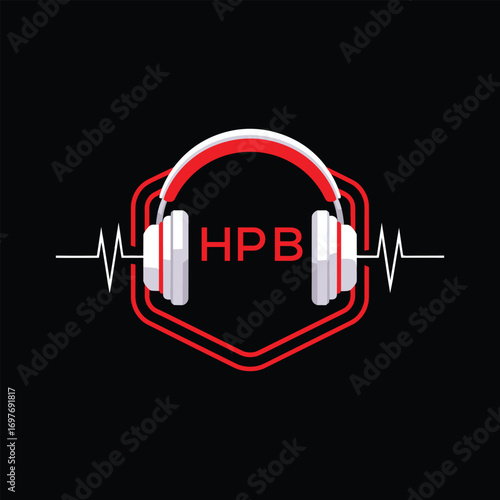 HPB  Headphone Company logo. HPB Modern Music logo design for entrepreneur and business. HPB Entertainment Branding best icon.
