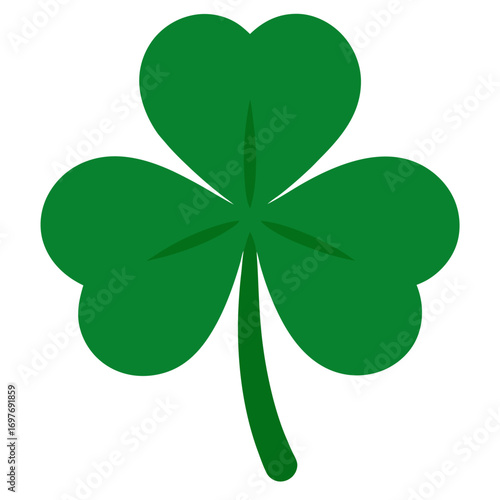 Shamrock green leaf vector on white background.