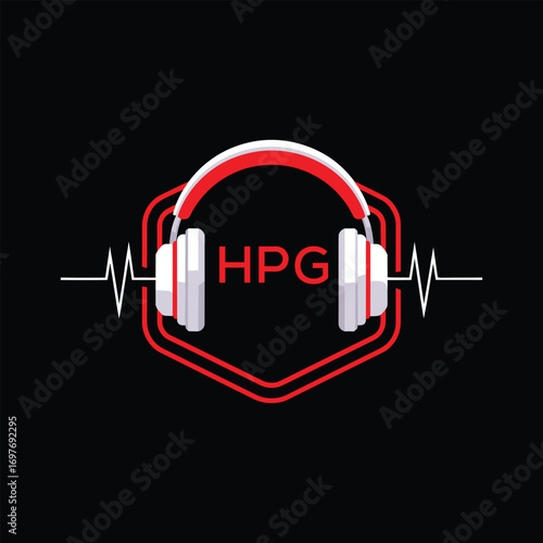 HPG  Headphone Company logo. HPG Modern Music logo design for entrepreneur and business. HPG Entertainment Branding best icon.
