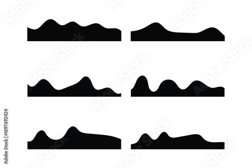 Assortment of diverse shapes for website header or footer. Separator template for design layout on a landing page. Simple headline in vector flat style in eps 10.
