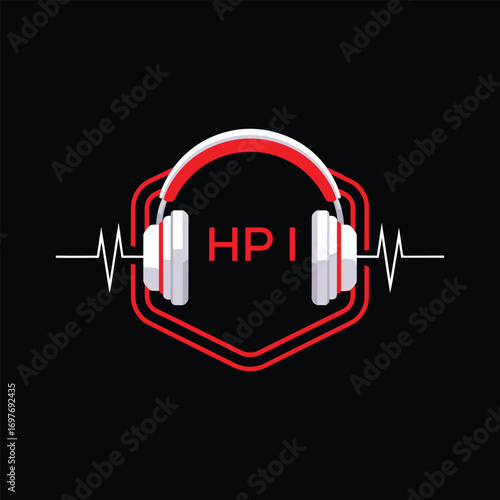 HPI  Headphone Company logo. HPI Modern Music logo design for entrepreneur and business. HPI Entertainment Branding best icon.
