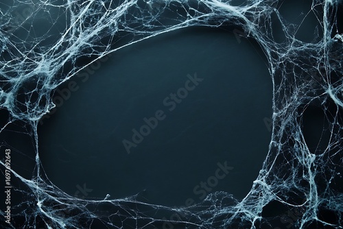 A spooky border of cobwebs surrounding an empty central space