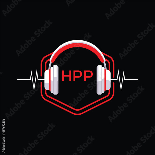 HPP  Headphone Company logo. HPP Modern Music logo design for entrepreneur and business. HPP Entertainment Branding best icon.
