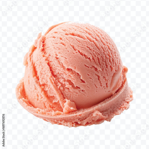 realistic delicious scoop of  vanilla ice cream in in different color style isolated on transparent background