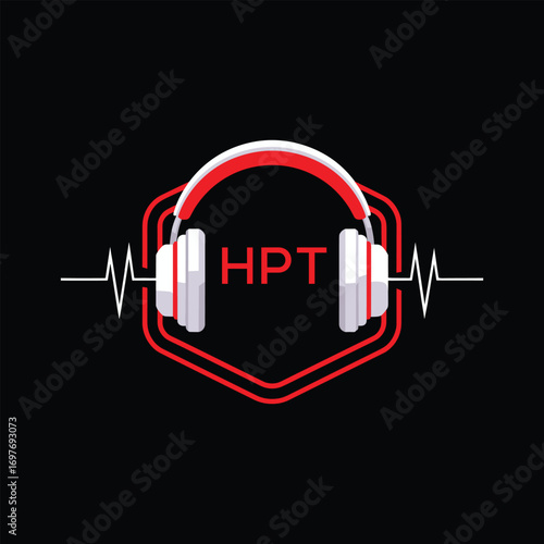 HPT  Headphone Company logo. HPT Modern Music logo design for entrepreneur and business. HPT Entertainment Branding best icon.
