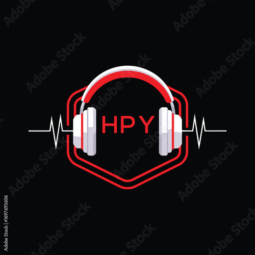 HPY  Headphone Company logo. HPY Modern Music logo design for entrepreneur and business. HPY Entertainment Branding best icon.
