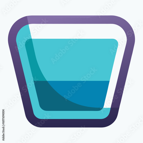 Virtual glass vector icon on light blue background.