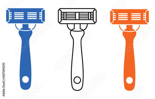 Razor blade icon vector set, razor vector icon set isolated on white background.