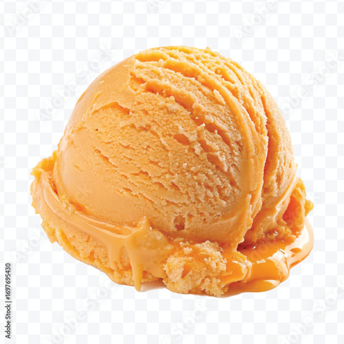 realistic delicious scoop of  vanilla ice cream in in different color style isolated on transparent background