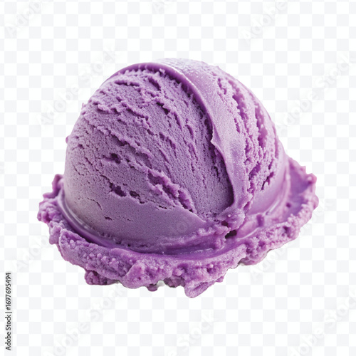 realistic delicious scoop of  vanilla ice cream in in different color style isolated on transparent background