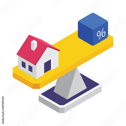 Home Loan isometric vector illustration.