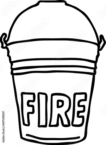 Fire bucket icon vector. bucket for flames. Fire bucket outline. buckets with flame symbol. 