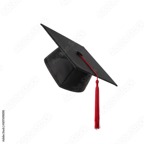 Graduation cap isolated on transparent background