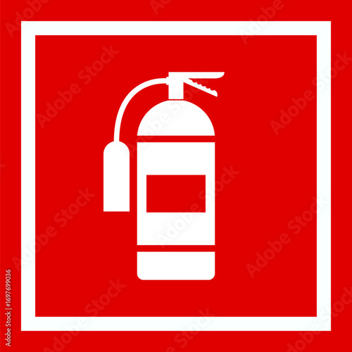 Vector of Fire extinguisher symbol. fire extinguisher icon. Fire Extinguisher Sign – Red Safety and Hazard Icon. 