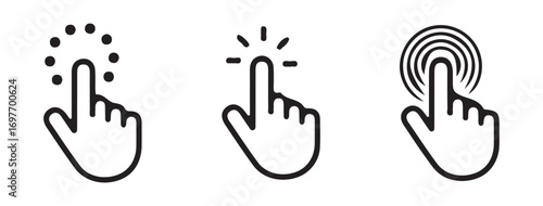 Hand Touch Icons for Digital Touchscreen Devices
