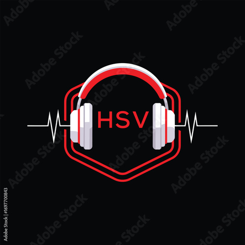 HSV  Headphone Company logo. HSV Modern Music logo design for entrepreneur and business. HSV Entertainment Branding best icon.
