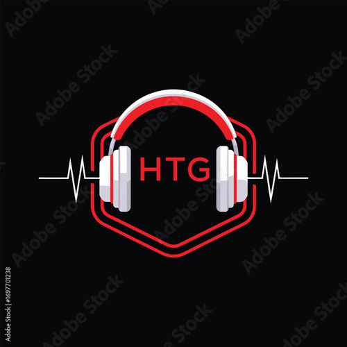 HTG  Headphone Company logo. HTG Modern Music logo design for entrepreneur and business. HTG Entertainment Branding best icon.

