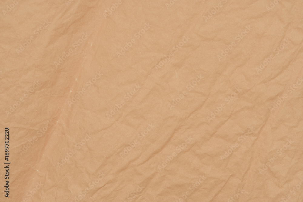 Fototapeta premium Beige Crumpled Kraft Paper Texture Background