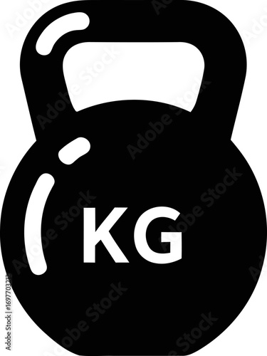 Simple kettlebell icon fitness weight training exercise gear
