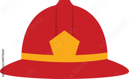 Red fire helmet. Vector of fireman helmet. Firefighter hat icon. Red Firefighter hat Vector for Emergency Safety and Rescue Illustration
