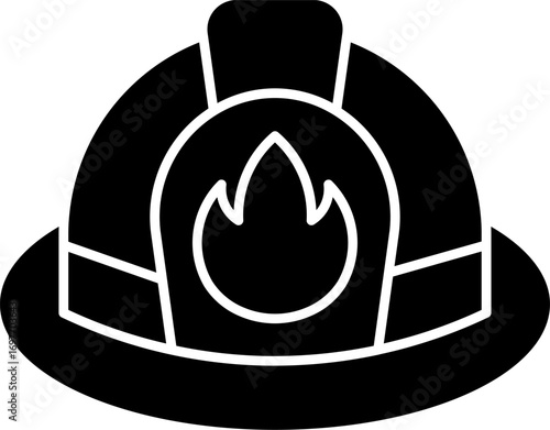 Silhouette vector of a firefighter helmet. Firefighter cap. vector illustration of a fireman helmet. Fireman hat.