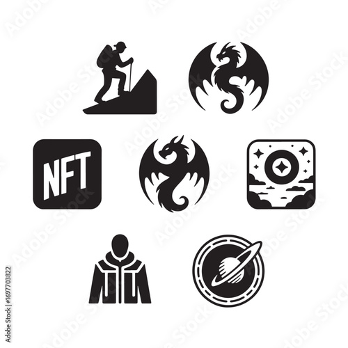 Collection of Silhouette Vector Designs for Diverse Applications - Nature, Technology, and Lifestyle