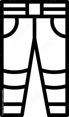 Firefighter Trouser line art vector. Icon of Firefighter Pant. Firefighter Pant Vector Icon.
