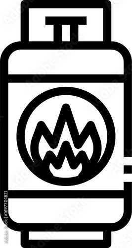 Gas cylinder outline. Line art vector of Gas Bottle. Propane gas cylinder icon. Propane gas cylinder bottle on a white background. Gas cylinder bottle icon. Outline gas cylinder bottle.