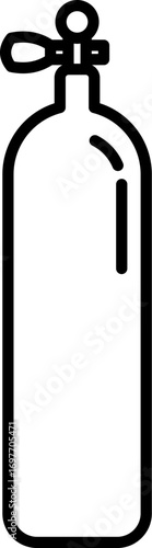 vector illustration of a Oxygen cylinder. Oxygen Cylinder Vector icon. Gas cylinder tank, hydrogen and oxygen gas cylinder fuel. Oxygen Tank Icon. 