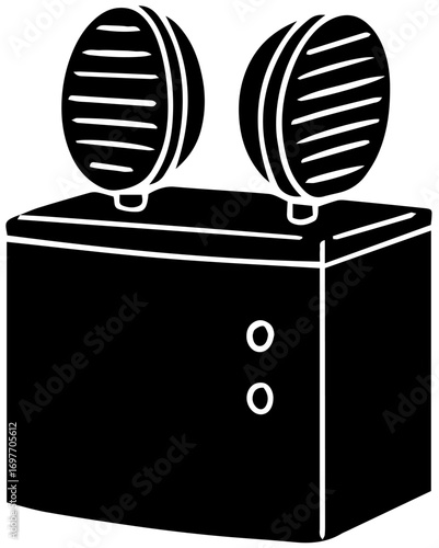 Silhouette vector of fog Light. Icon of Rechargeable Emergency fog Lights. Silhouette vector of Emergency Light Bulb 
