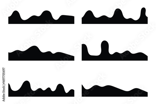 Collection of wavy decorative border for web design element vector. Website divider border vector illustration in eps 10