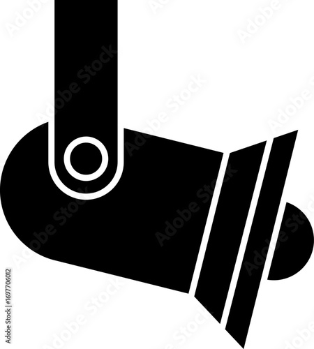 Silhouette vector of Spotlight. Spotlight. Transparent light effect. Show design. Light source. Empty scene. Lights Icon Flat Graphic Design