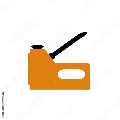 Vector illustration of a metal clip. Staple gun design. Office Stapler icons illustration on white background. Vector for office tool design