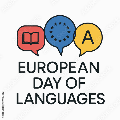 European Day of Languages celebration, cultural diversity and multilingual learning concept.