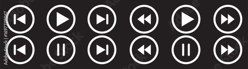Settings sliders icon.  sliders icon vector outline set illustration sign. set of Black and white media control icons vector with transparent PNG background, multimedia interface buttons including pla
