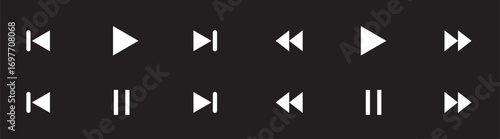 Settings sliders icon.  sliders icon vector outline set illustration sign. set of Black and white media control icons vector with transparent PNG background, multimedia interface buttons including pla