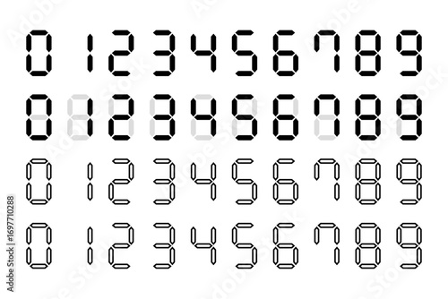 デジタルの数字のバリエーション素材