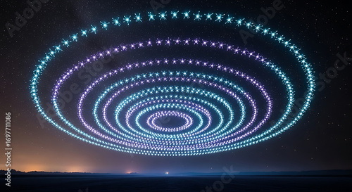 Drone light show rings